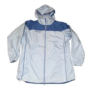 Columbia Sportswear Blue Hooded Nylon Windbreaker Jackets Women’s Size XL